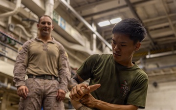 22nd MEU(SOC) | Marines Conduct Martial Arts Training Aboard USS San Antonio