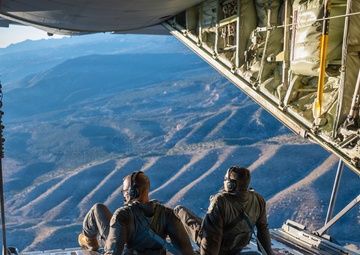 Gen. Spain leads from the cockpit during HC-130J flight at Nellis AFB