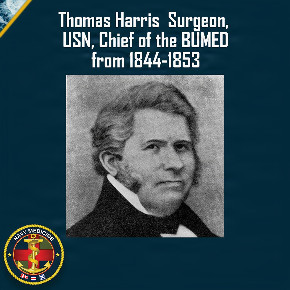 Graphic of Dr. Thomas Harris, surgeon and chief of BUMED
