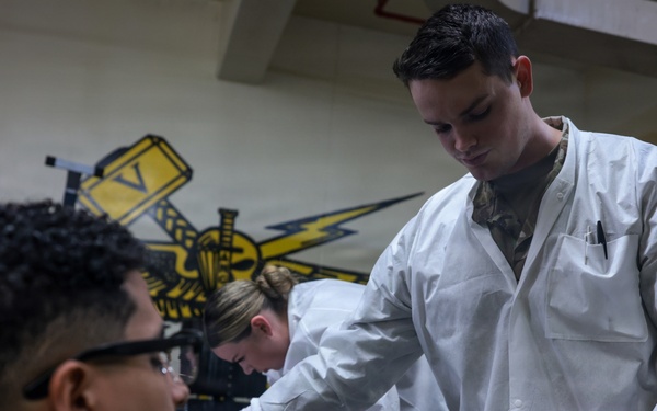 U.S. Marines volunteer at Camp Hansen Blood Drive