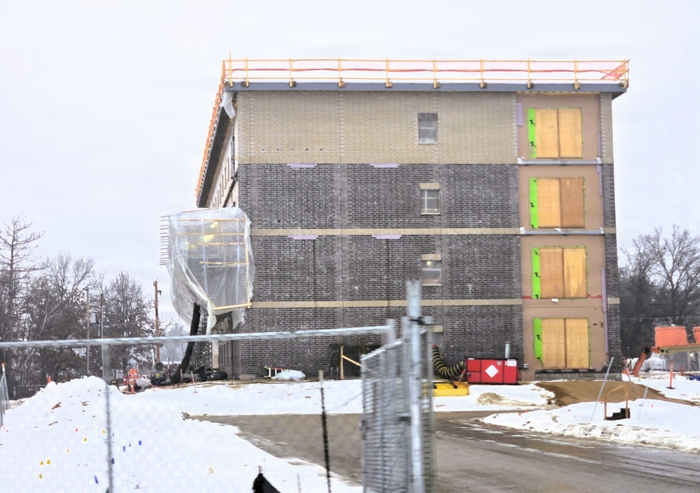 January 2026 construction operations for fiscal year 2024-funded $55.75 million Collective Training Officers Quarters Project at Fort McCoy