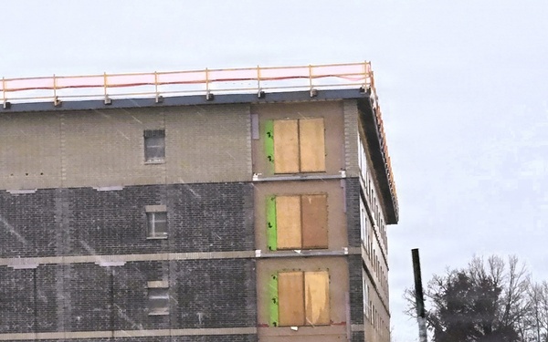 January 2026 construction operations for fiscal year 2024-funded $55.75 million Collective Training Officers Quarters Project at Fort McCoy