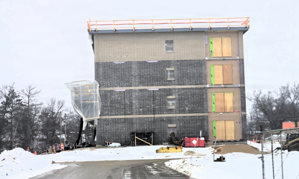 January 2026 construction operations for fiscal year 2024-funded $55.75 million Collective Training Officers Quarters Project at Fort McCoy