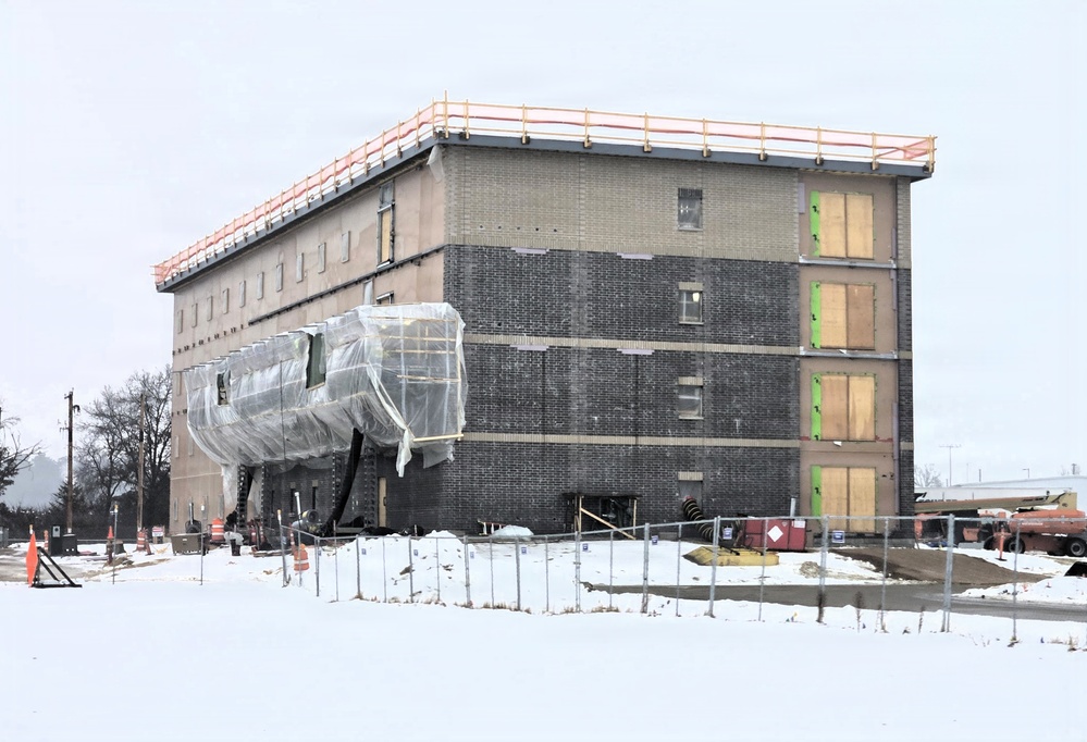 January 2026 construction operations for fiscal year 2024-funded $55.75 million Collective Training Officers Quarters Project at Fort McCoy
