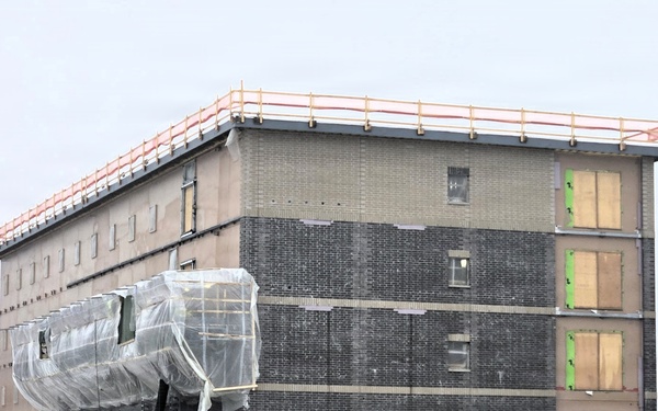 January 2026 construction operations for fiscal year 2024-funded $55.75 million Collective Training Officers Quarters Project at Fort McCoy