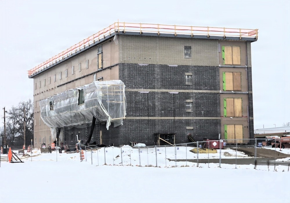 January 2026 construction operations for fiscal year 2024-funded $55.75 million Collective Training Officers Quarters Project at Fort McCoy