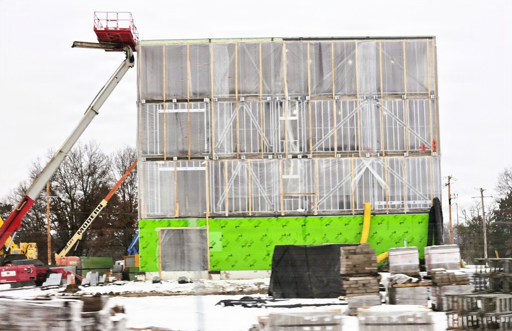 January 2026 construction operations for fiscal year 2024-funded $55.75 million Collective Training Officers Quarters Project at Fort McCoy