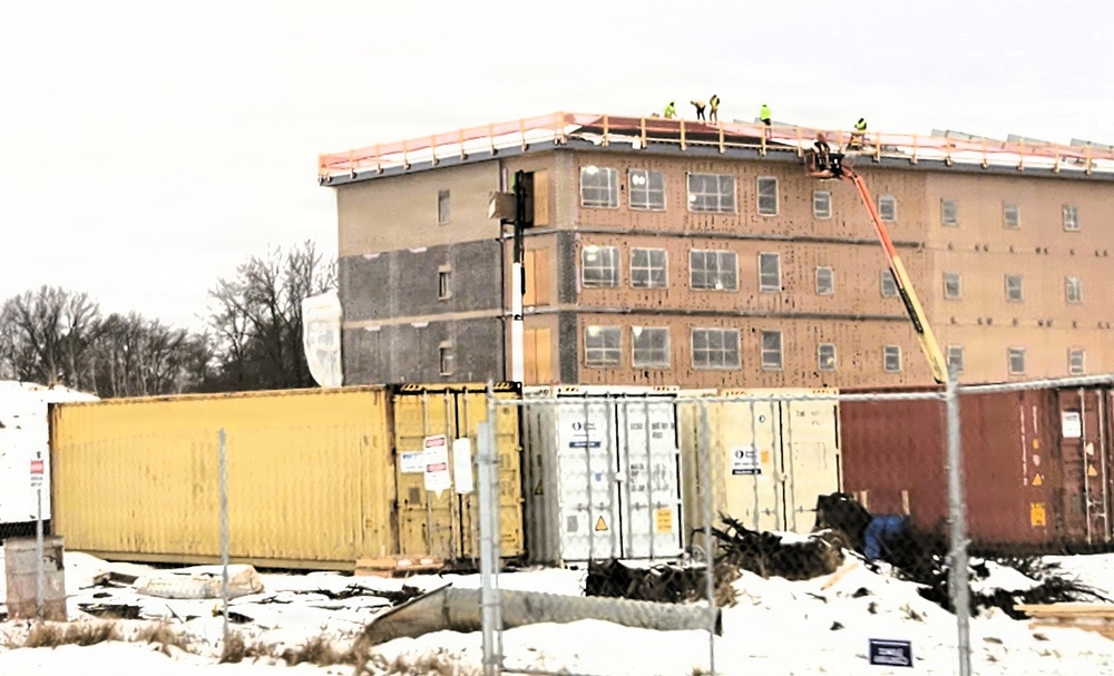January 2026 construction operations for fiscal year 2024-funded $55.75 million Collective Training Officers Quarters Project at Fort McCoy