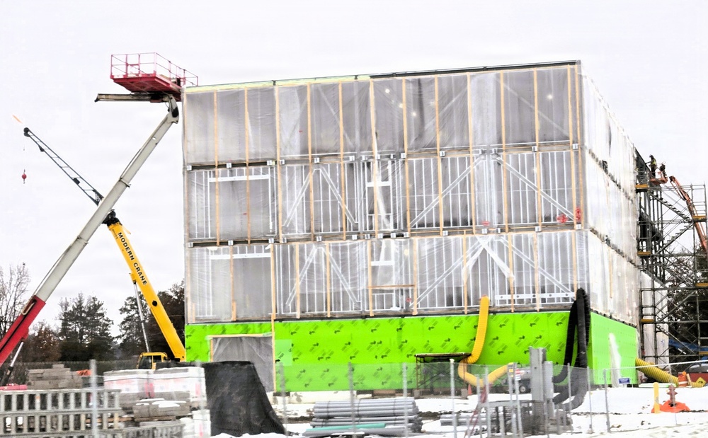 January 2026 construction operations for fiscal year 2024-funded $55.75 million Collective Training Officers Quarters Project at Fort McCoy