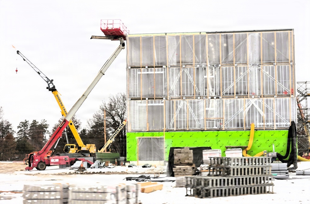 January 2026 construction operations for fiscal year 2024-funded $55.75 million Collective Training Officers Quarters Project at Fort McCoy