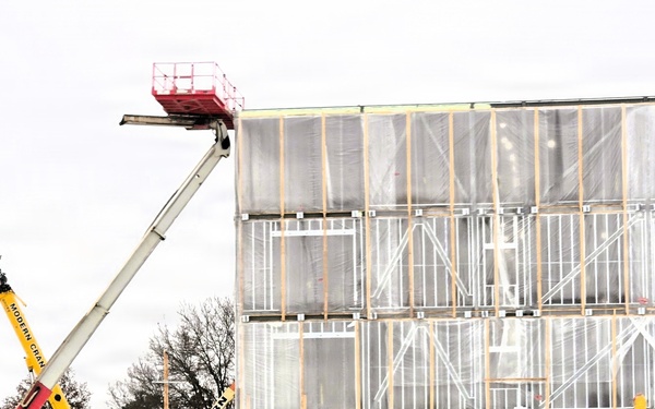 January 2026 construction operations for fiscal year 2024-funded $55.75 million Collective Training Officers Quarters Project at Fort McCoy