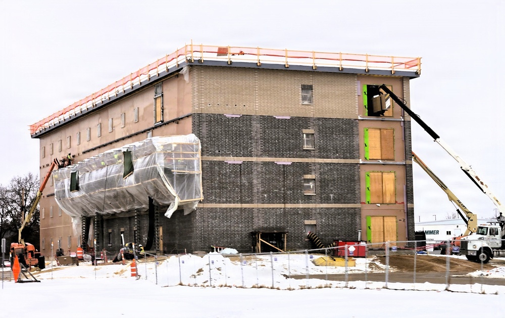 January 2026 construction operations for fiscal year 2024-funded $55.75 million Collective Training Officers Quarters Project at Fort McCoy