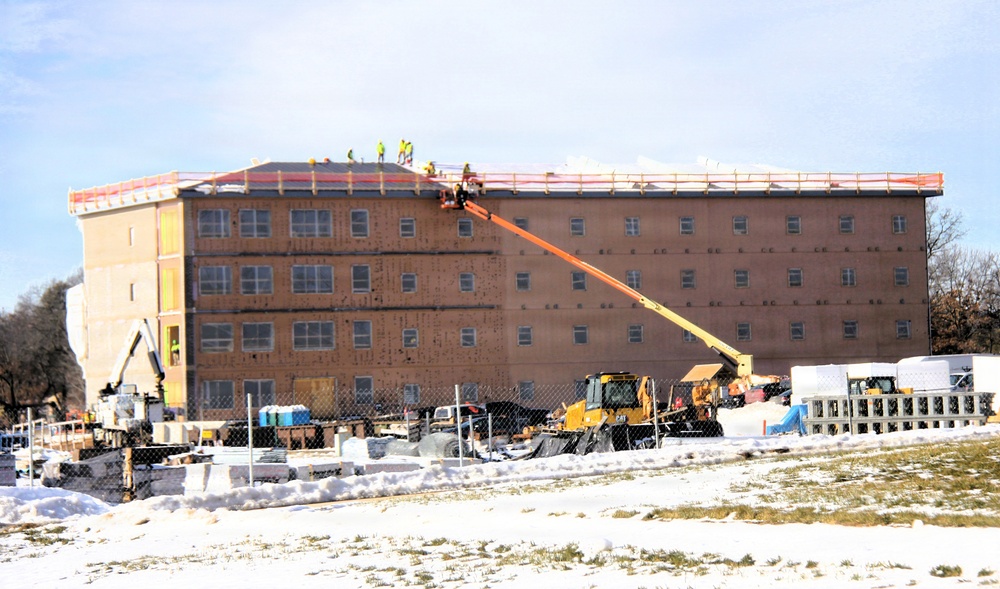 January 2026 construction operations for fiscal year 2024-funded $55.75 million Collective Training Officers Quarters Project at Fort McCoy