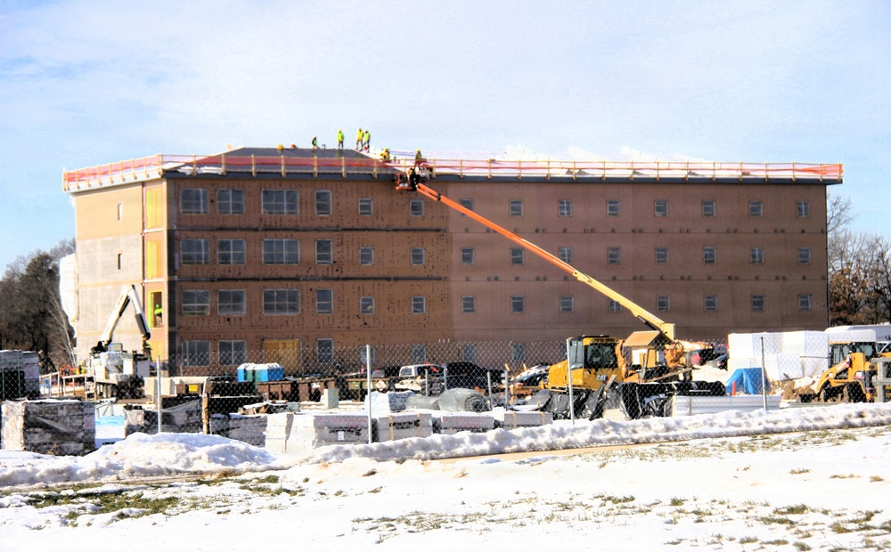 January 2026 construction operations for fiscal year 2024-funded $55.75 million Collective Training Officers Quarters Project at Fort McCoy