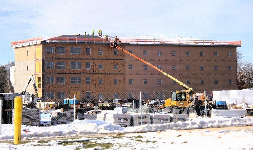 January 2026 construction operations for fiscal year 2024-funded $55.75 million Collective Training Officers Quarters Project at Fort McCoy