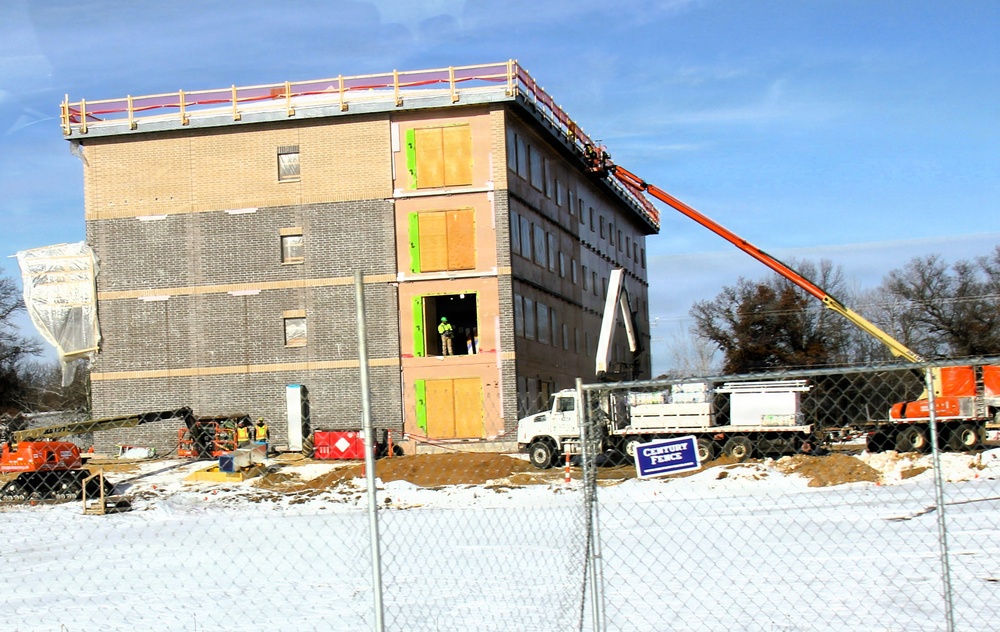 January 2026 construction operations for fiscal year 2024-funded $55.75 million Collective Training Officers Quarters Project at Fort McCoy