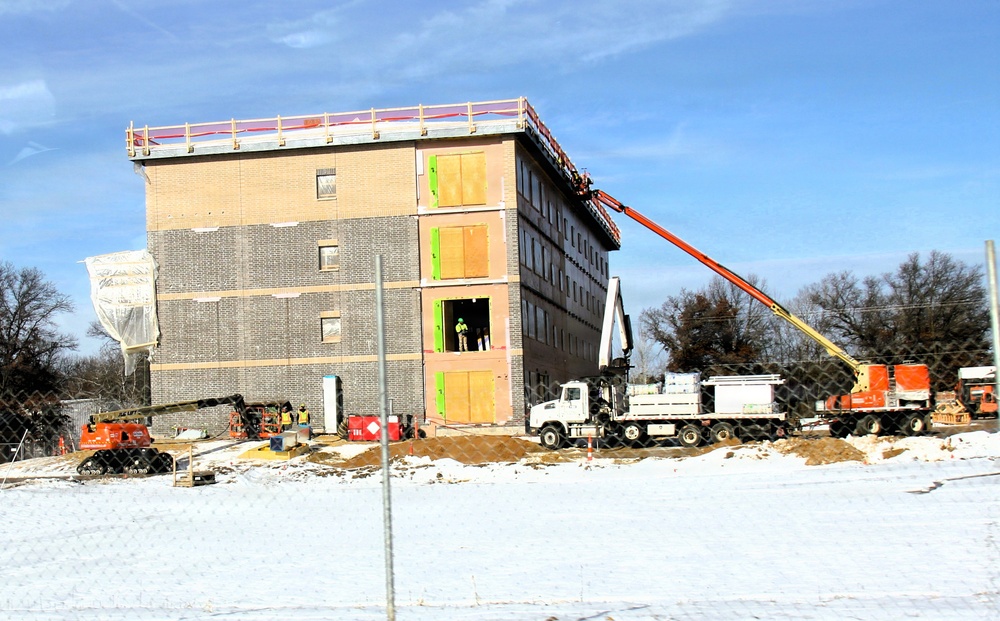 January 2026 construction operations for fiscal year 2024-funded $55.75 million Collective Training Officers Quarters Project at Fort McCoy