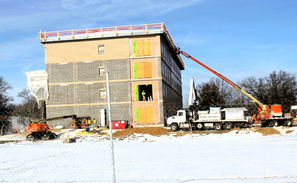 January 2026 construction operations for fiscal year 2024-funded $55.75 million Collective Training Officers Quarters Project at Fort McCoy