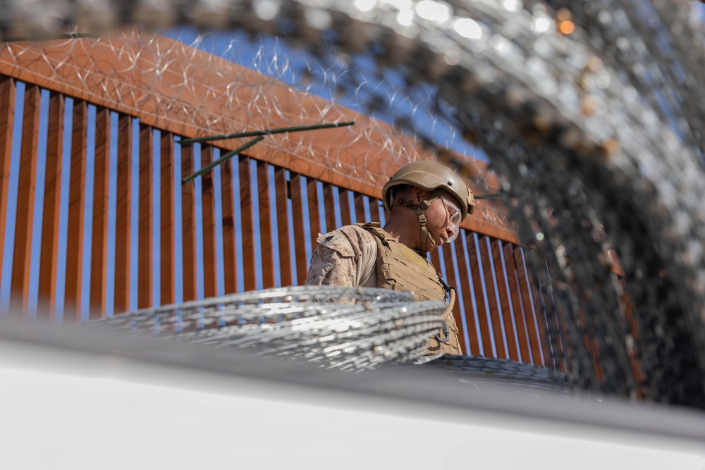 JTS-SB Marines conduct barrier reinforcement