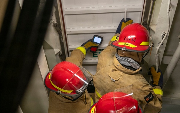 USS Tripoli Conducts Damage Control Drill