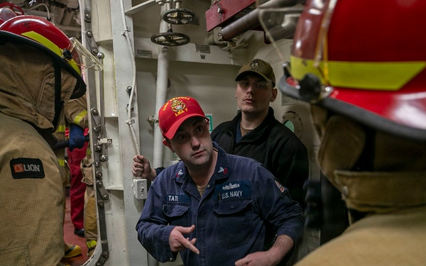 USS Tripoli Conducts Damage Control Drill