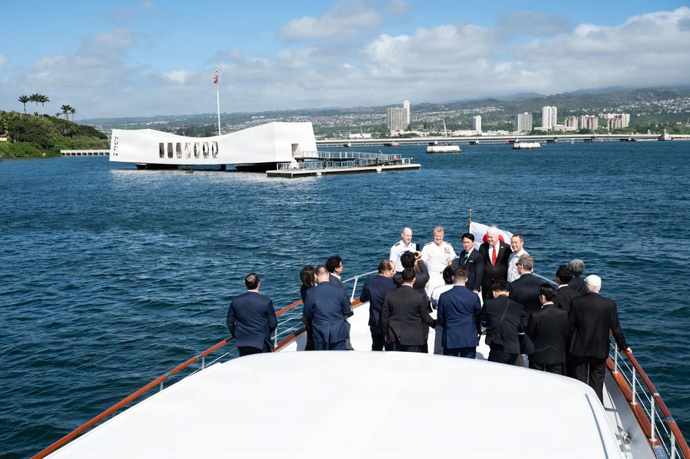 Japan Minister of Defense visits USS Arizona Memorial
