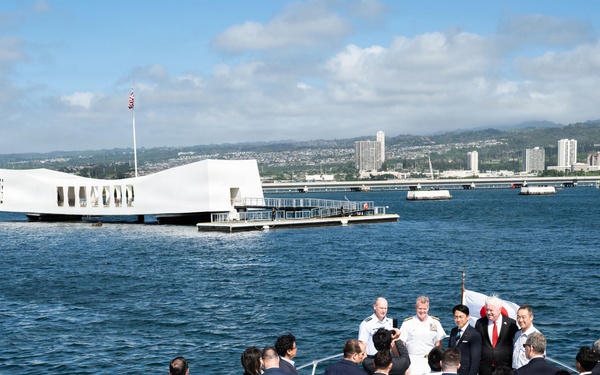 Japan Minister of Defense visits USS Arizona Memorial