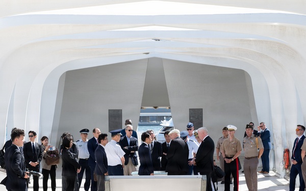 Japan Minister of Defense visits USS Arizona Memorial