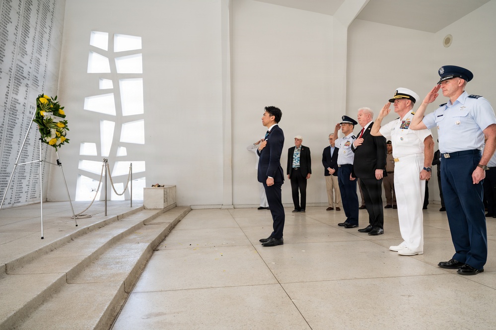 Japan Minister of Defense visits USS Arizona Memorial