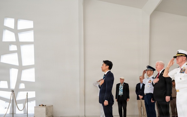 Japan Minister of Defense visits USS Arizona Memorial