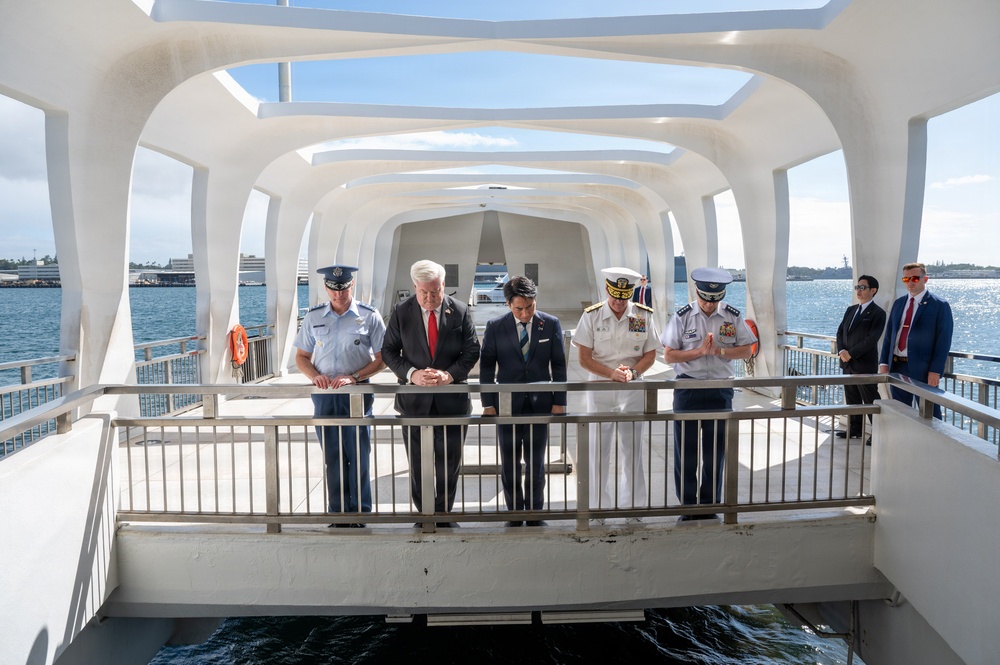 Japan Minister of Defense visits USS Arizona Memorial