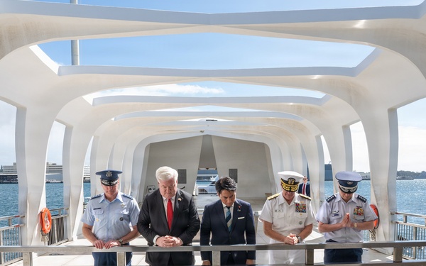 Japan Minister of Defense visits USS Arizona Memorial