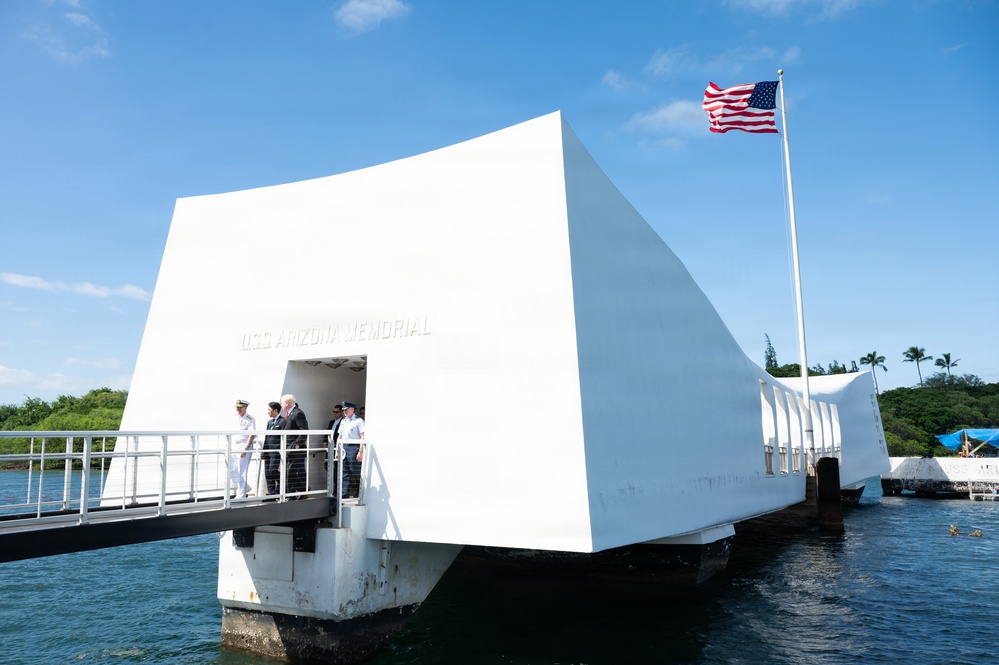 Japan Minister of Defense visits USS Arizona Memorial