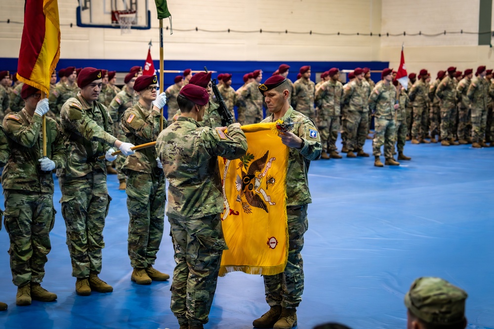 1-91 CAV Reflags to 3-504 PIR During Ceremony at Grafenwoehr Training Area