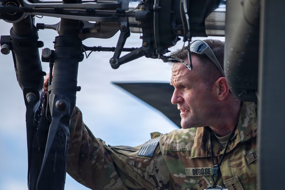 Post-flight AH-64 Apache inspection