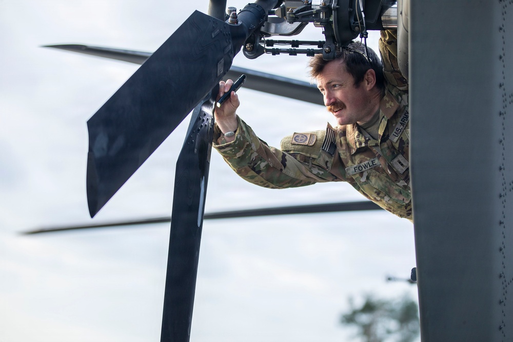 Post-Flight AH-64 Apache Inspection