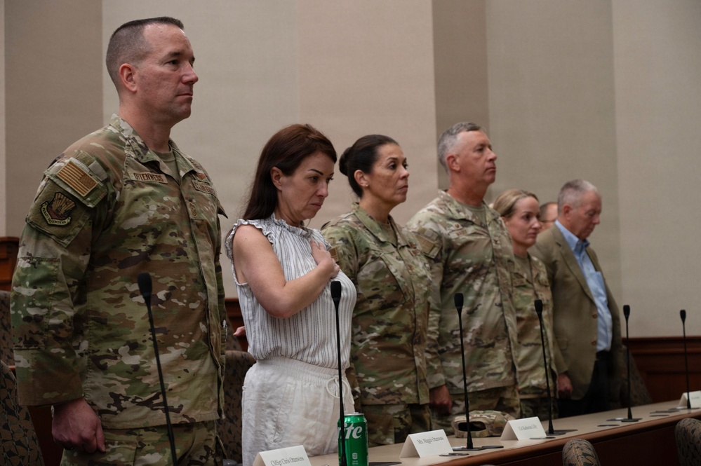 Boom operator assigned to the 91st Aircraft Maintenance Squadron, Tech. Sgt. Alex Diego, presented with Distinguished Flying Cross