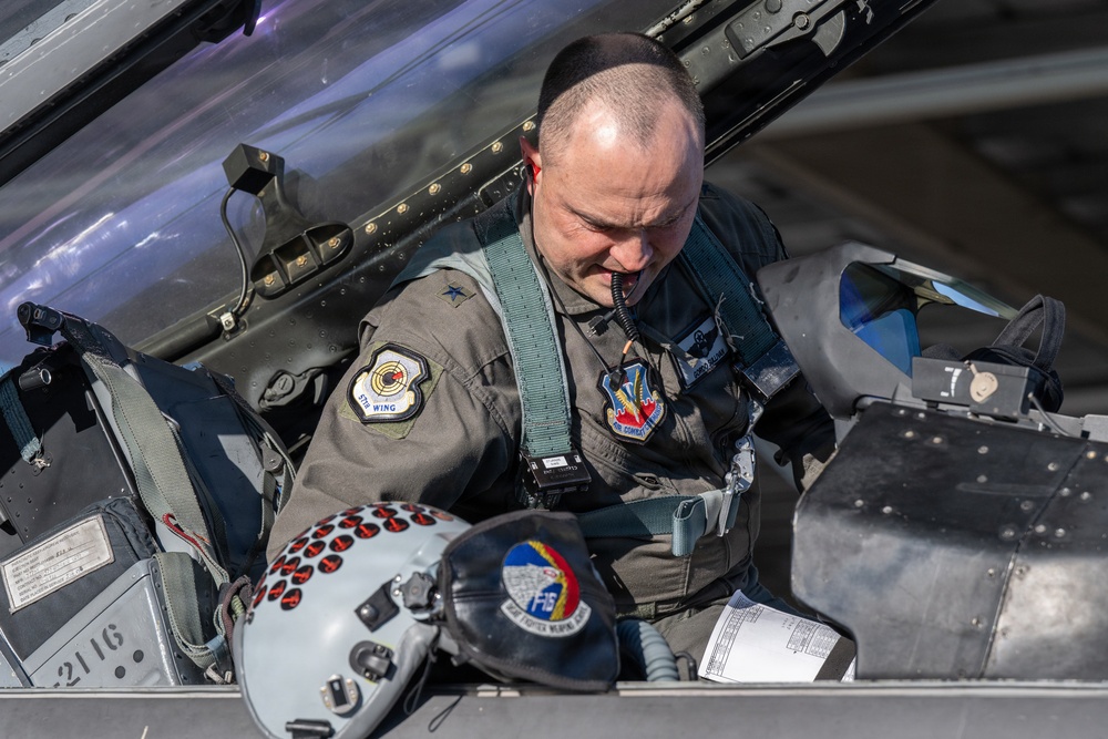 57th Wing Commander Brig. Gen. Lawrence Sullivan flies F-16 sortie