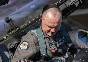 57th Wing Commander Brig. Gen. Lawrence Sullivan flies F-16 sortie