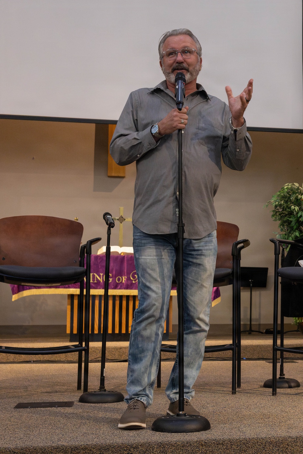 U.S. Marines and Sailors attend 1 Degree of Separation comedy show