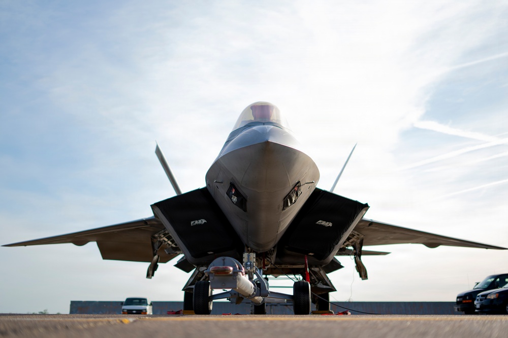 F-22 Raptor Aerial Demonstration Team performs at the Barksdale Air Show 2023