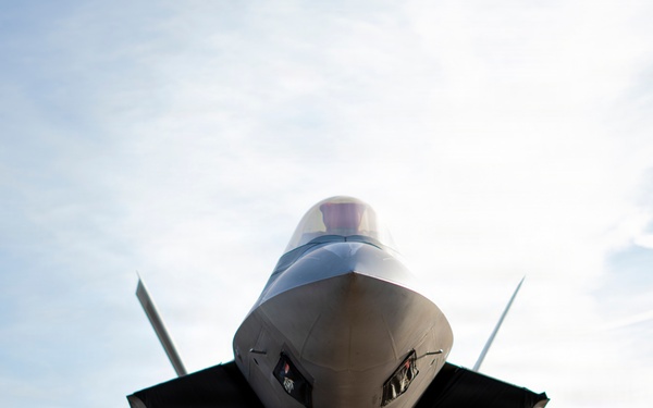 F-22 Raptor Aerial Demonstration Team performs at the Barksdale Air Show 2023