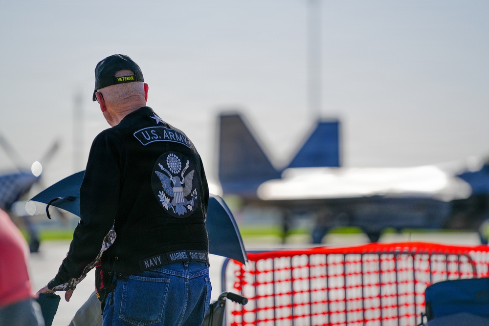 F-22 Raptor Aerial Demonstration Team performs at the Barksdale Air Show 2023
