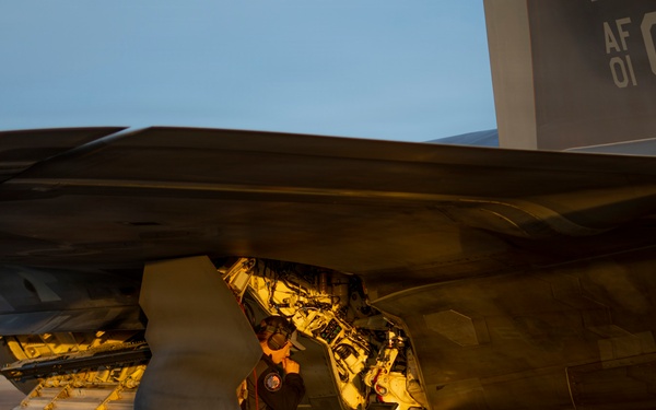 F-22 Raptor Aerial Demonstration Team performs at the Barksdale Air Show 2023