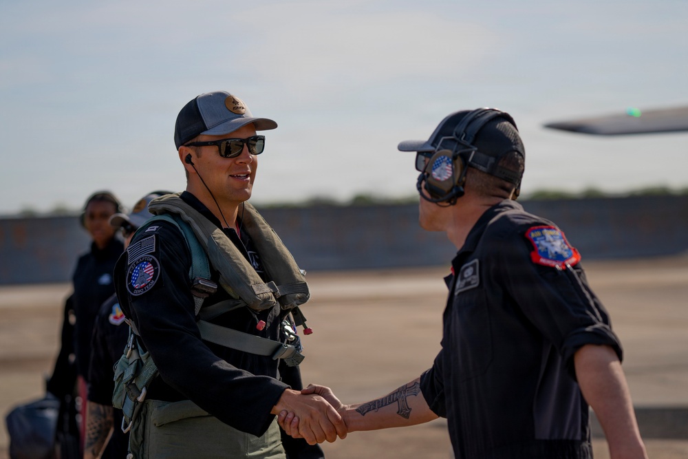 F-22 Raptor Aerial Demonstration Team performs at the Barksdale Air Show 2023
