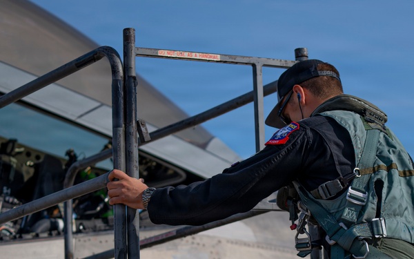 F-22 Raptor Aerial Demonstration Team performs at the Barksdale Air Show 2023
