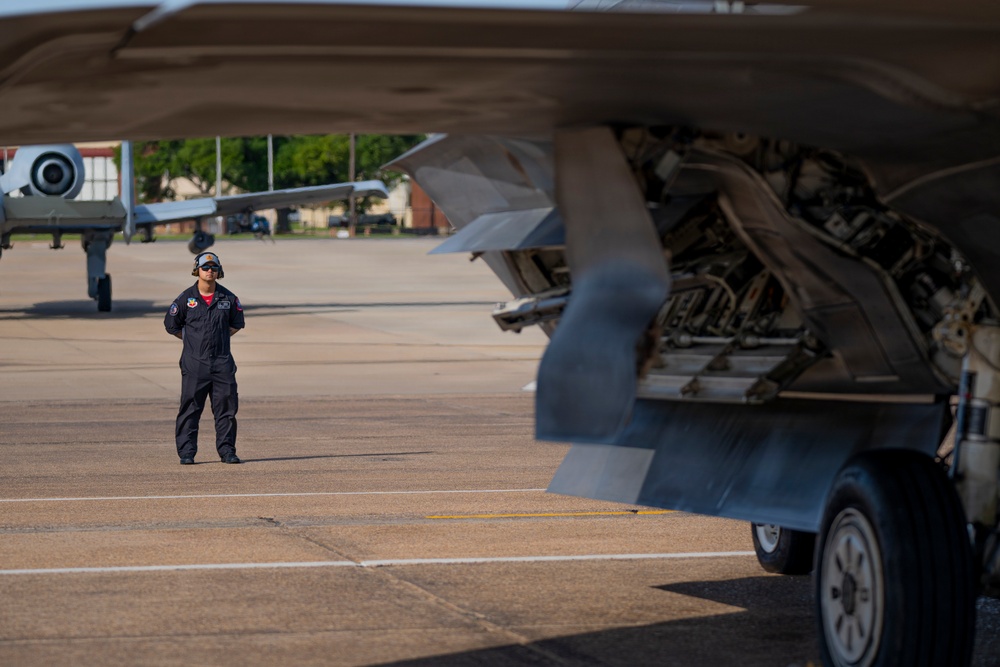 F-22 Raptor Aerial Demonstration Team performs at the Barksdale Air Show 2023