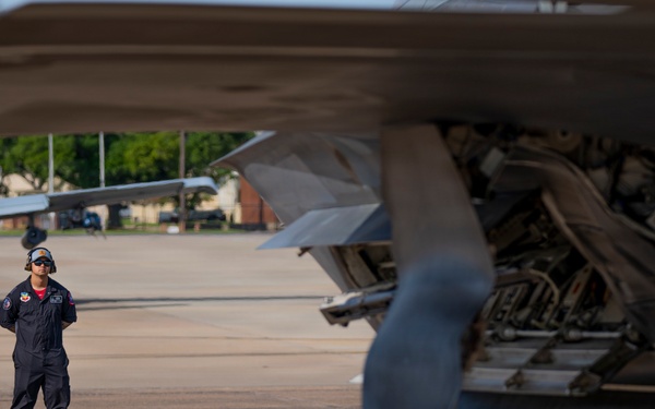 F-22 Raptor Aerial Demonstration Team performs at the Barksdale Air Show 2023