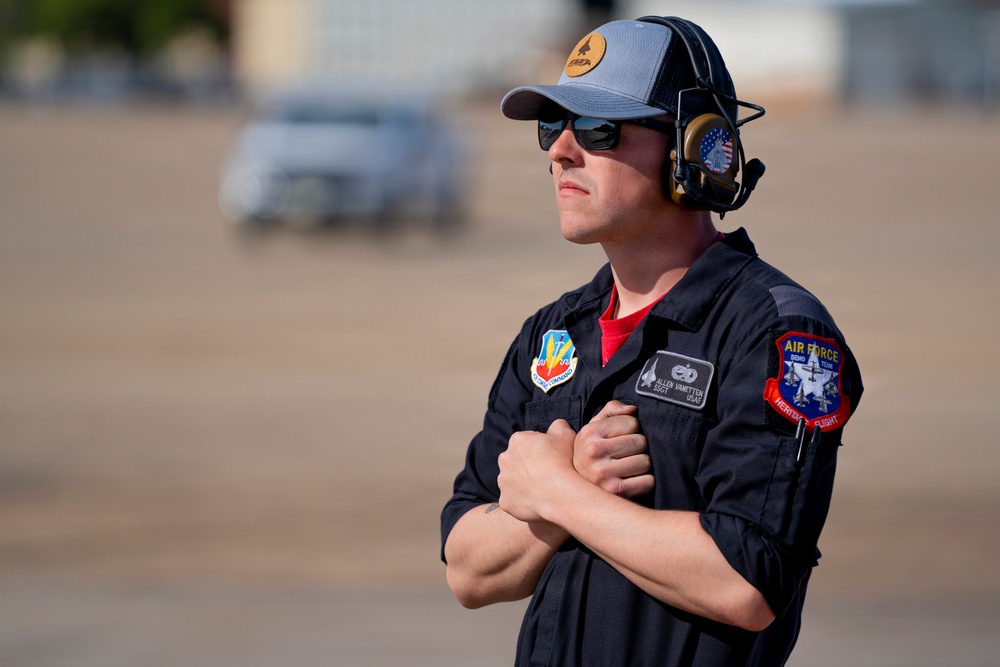 F-22 Raptor Aerial Demonstration Team performs at the Barksdale Air Show 2023