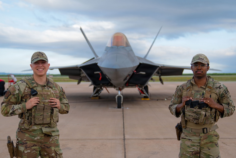F-22 Raptor Aerial Demonstration Team performs at the Dyess Big Country Air Fest 2023